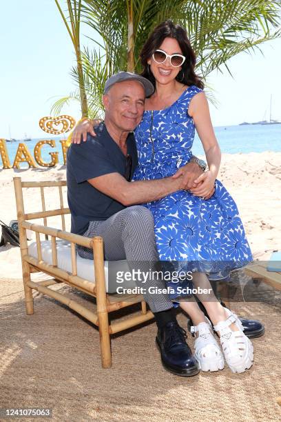 Heiner Lauterbach and his wife Viktoria Lauterbach attend the press conference at the Magnum 'Classics Can Be Remixed' presentation during the 75th...