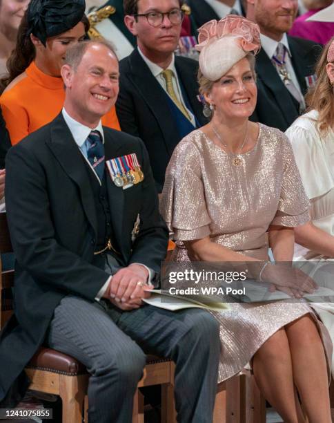 Prince Edward, Earl of Wessex and Sophie, Countess of Wessex attend the National Service of Thanksgiving to Celebrate the Platinum Jubilee of Her...