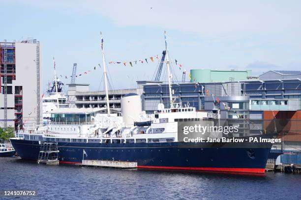 Royal Yacht Britannia which is moored up alongside HMS Albion in Edinburgh. Picture date: Friday June 3, 2022.