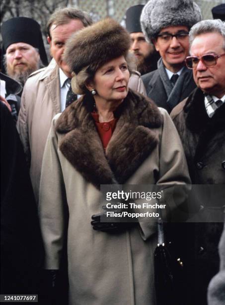 British Prime Minister Margaret Thatcher during an official state visit to Moscow, Russia on 29th March, 1987.