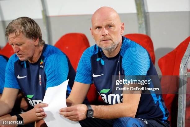 Head coach Stale Solbakken looks on during the UEFA Nations League League B Group 4 match between Serbia and Norway at Stadion Rajko Mitic on June 2,...