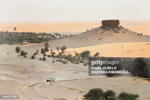 General view of the palm groves of Faya-Largeau, in northern Chad, from the Borkou plateau, June 2, 2022.