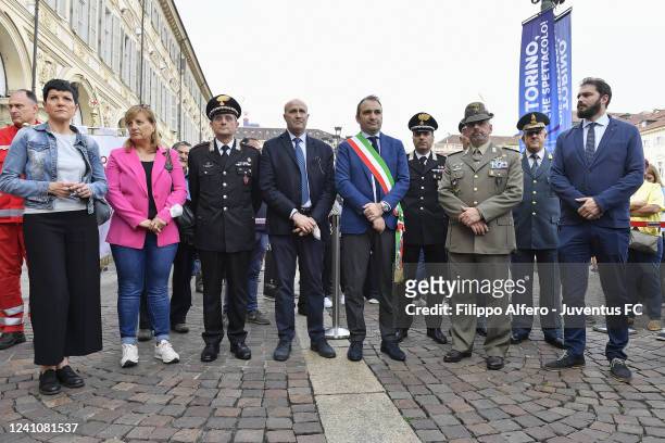Mayor of Turin Stefano Lo Russo attends a remembrance ceremony to commemorate the victims of the 2017 Turin Stampede on June 03, 2022 in Turin,...