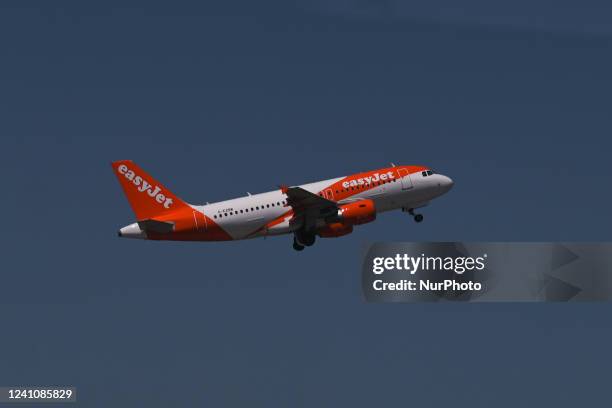 EasyJet plane taking off at John Paul II Krakow-Balice International Airport. The airport is getting busier. In May, Kraków Airport handled over...