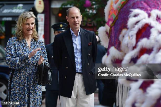 Prince Edward, Earl of Wessex and Sophie, Countess of Wessex attend a Platinum Jubilee celebration on June 4, 2022 in Belfast, United Kingdom. The...