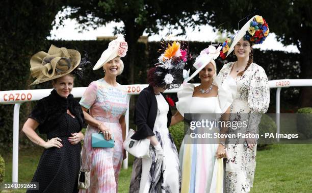 Racegoers on Derby Day during the Cazoo Derby Festival 2022 at Epsom Racecourse, Surrey. Picture date: Saturday June 4, 2022.