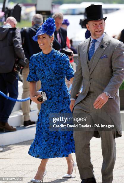 Zara and Mike Tindall arrive on Derby Day during the Cazoo Derby Festival 2022 at Epsom Racecourse, Surrey. Picture date: Saturday June 4, 2022.