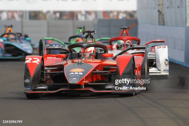 Maximilian Gunther of Nissan E.Dams team drives during the ABB FIA Formula E World Championship at Jakarta International E-Prix Circuit in Jakarta,...