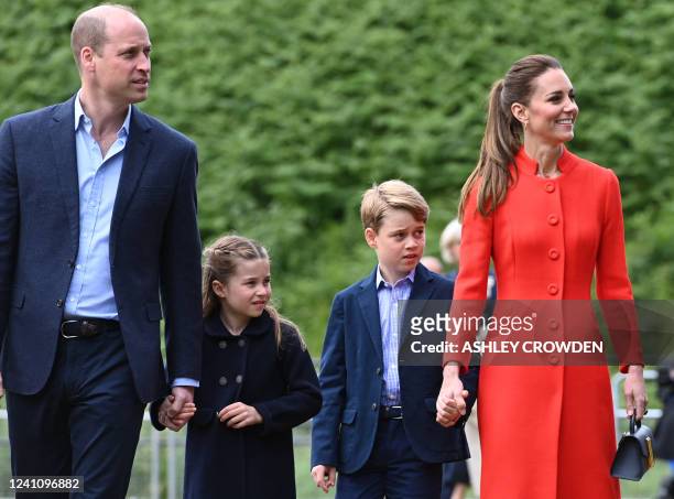 Britain's Prince William, Duke of Cambridge, Britain's Catherine, Duchess of Cambridge, and their children Britain's Prince George and Britain's...
