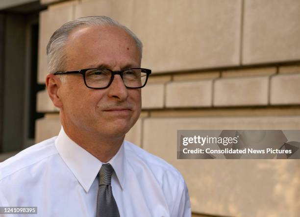 Former FBI general counsel James A. Baker departs United States District Court for the District of Columbia following a full day of giving testimony...