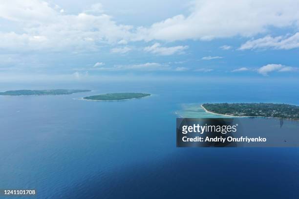 beautiful tropical islands - indonesia aerial stock pictures, royalty-free photos & images