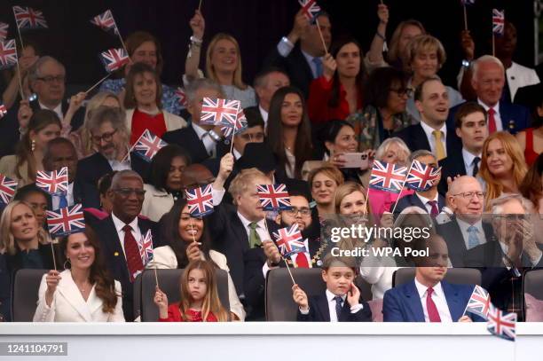 Prince William, Duke of Cambridge, Catherine, Duchess of Cambridge, Prince George of Cambridge, Princess Charlotte of Cambridge, British Prime...