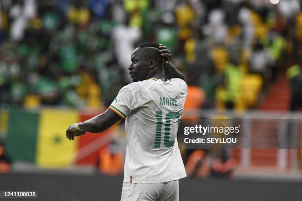 Sadio Mane, the man of the match against Benin, at the Stade Me. Abdoulaye Wade of Diamniadio on June 4 during the first day of the CAN 2022...