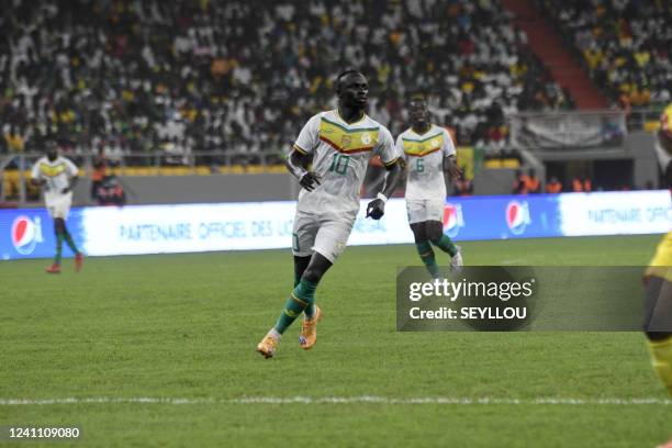 Sadio Mane, the man of the match against Benin, at the Stade Me. Abdoulaye Wade of Diamniadio on June 4 during the first day of the CAN 2022...