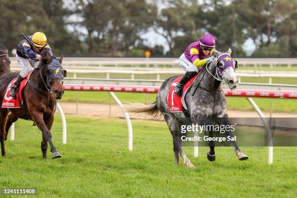 Wiesenbach ridden by Mikaela Lawrence wins the S&S Equipment Hire 0 - 58 Handicap at Moe Racecourse on June 05, 2022 in Moe, Australia.