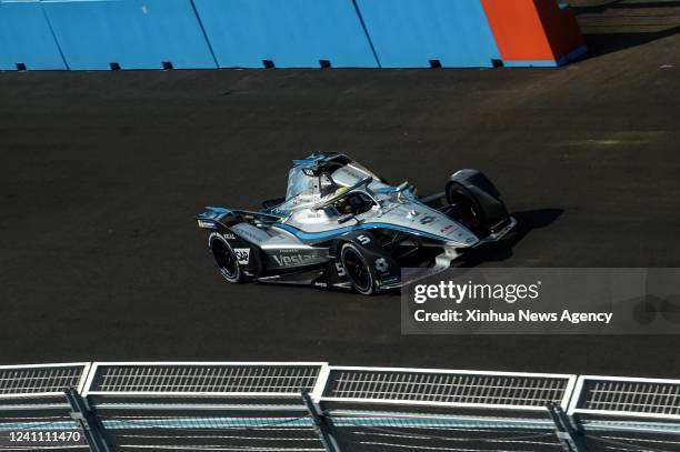 Mercedes EQ Formula E's Stoffel Vandoorne of Belgium competes during the ABB Formula-E Championship JAKARTA E-Prix Round Nine Free Practicing at the...