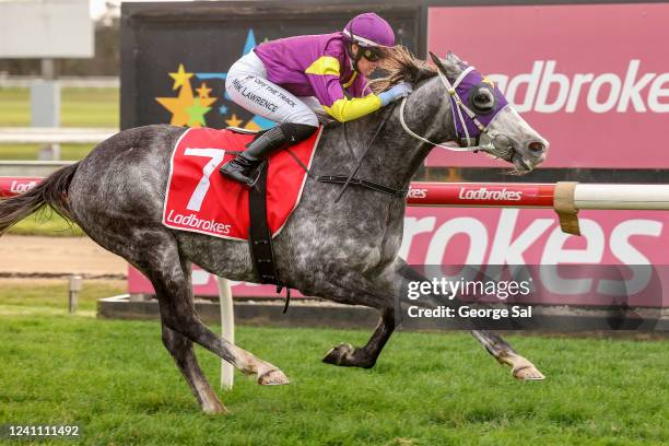 Wiesenbach ridden by Mikaela Lawrence wins the S&S Equipment Hire 0 - 58 Handicap at Moe Racecourse on June 05, 2022 in Moe, Australia.