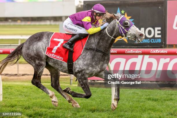 Wiesenbach ridden by Mikaela Lawrence wins the S&S Equipment Hire 0 - 58 Handicap at Moe Racecourse on June 05, 2022 in Moe, Australia.