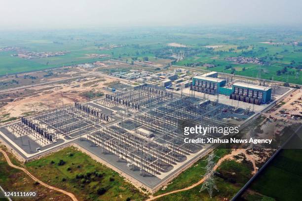 Photo taken on Sept. 6, 2021 shows a view of the Lahore Converter Station of the ±660kV Matiari-Lahore high-voltage direct current transmission line...