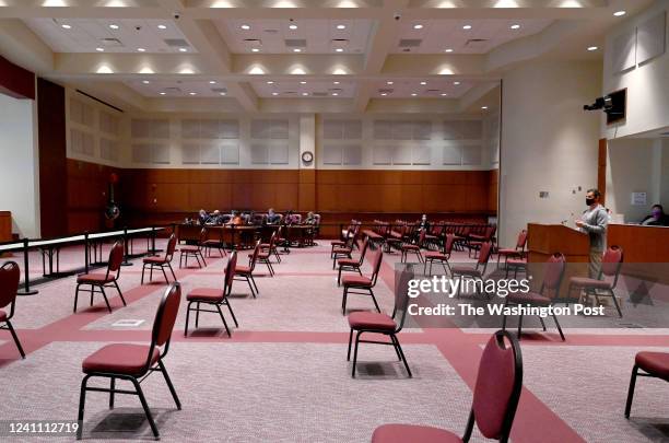 Colin Doniger addresses the Loudoun County school board meeting October 26, 2021 in Ashburn, VA. Loudoun County schools have been roiled with...