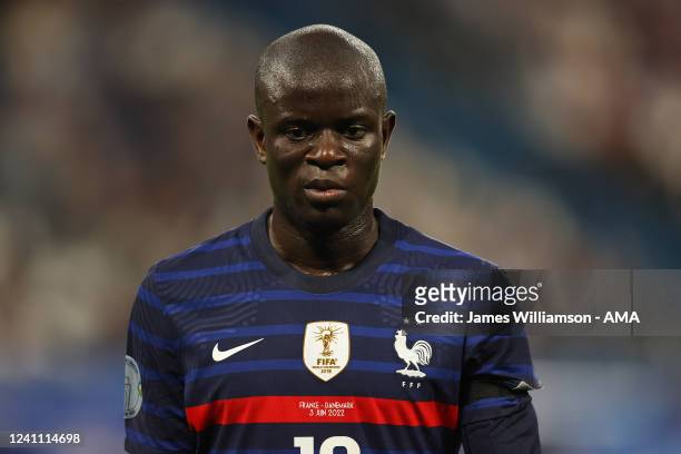 Golo Kante of France during the UEFA Nations League League A Group 1 match between France and Denmark at Stade de France on June 3, 2022 in Paris,...