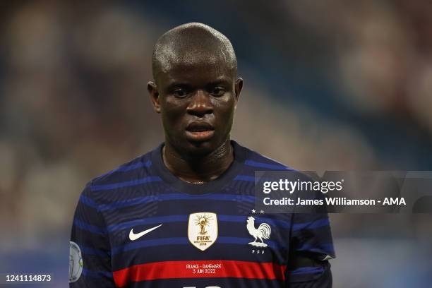 Golo Kante of France during the UEFA Nations League League A Group 1 match between France and Denmark at Stade de France on June 3, 2022 in Paris,...