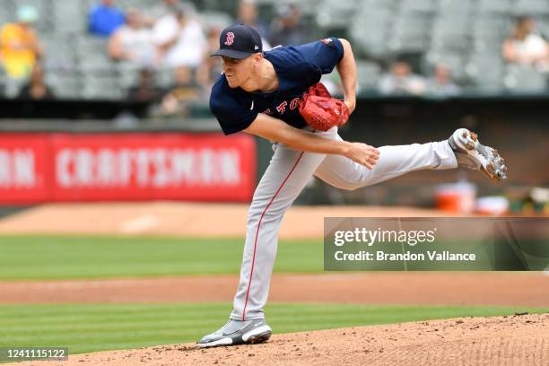 Nick Pivetta of the Boston Red Sox pitches in the first inning against the Oakland Athletics at RingCentral Coliseum on June 4, 2022 in Oakland,...