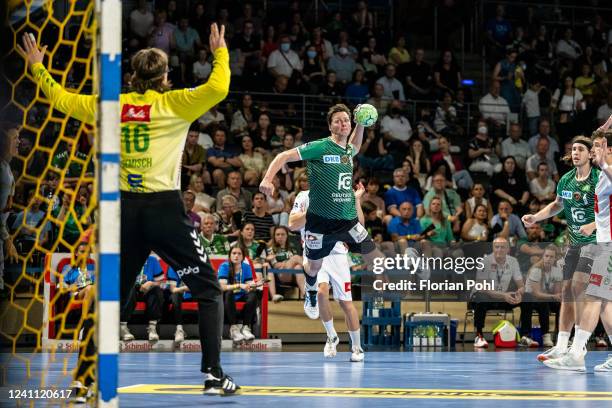 Hans Lindberg of Fuechse Berlin during the game between Fuechse Berlin and GWD Minden on June 5, 2022 at Max-Schmeling-Halle in Berlin, Germany.