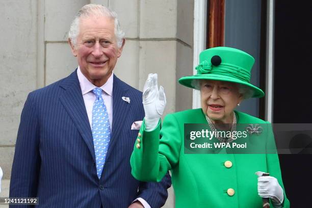 Prince Charles, Prince of Wales and Queen Elizabeth II, Prince George of Cambridge, Prince William, Duke of Cambridge, Princess Charlotte of...