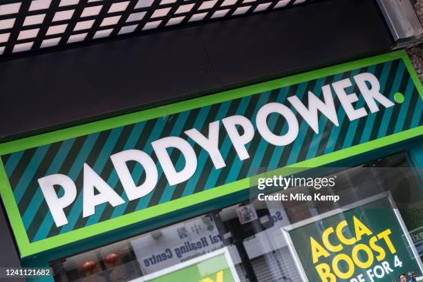 Sign for the bookmakers brand Paddypower on 30th May 2022 in Birmingham, United Kingdom.