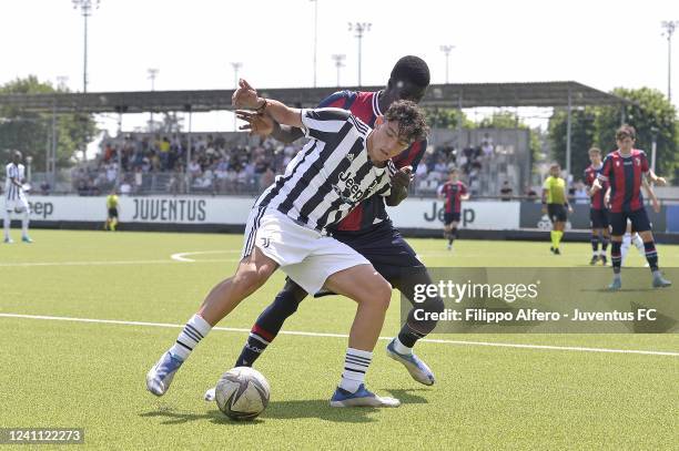 Alessio Vacca of Juventus during the match between Juventus U17 and Bologna U17 at Juventus Center Vinovo on June 05, 2022 in Vinovo, Italy.