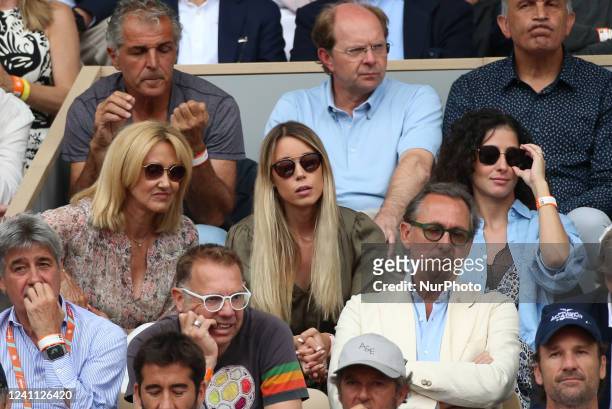 The family and the team of Spain's Rafael Nadal during his match against Norway's Casper Ruud at the final tennis match at the Philippe Chatrier...