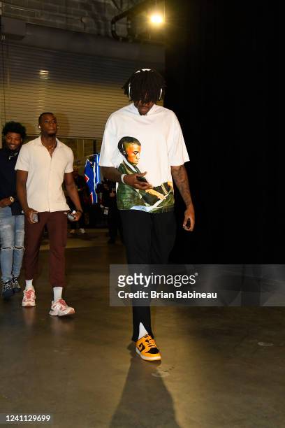 Robert Williams III of the Boston Celtics arrives to the arena before Game Two of the 2022 NBA Finals against the Golden State Warriors on June 5,...
