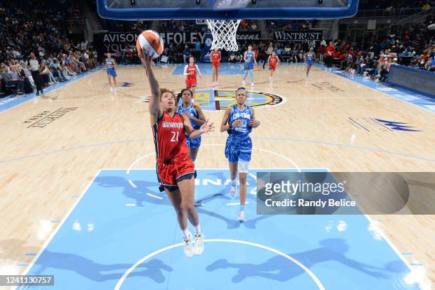 Tianna Hawkins of the Washington Mystics drives to the basket during the game against the Chicago Sky on June 5, 2022 at the Wintrust Arena in...