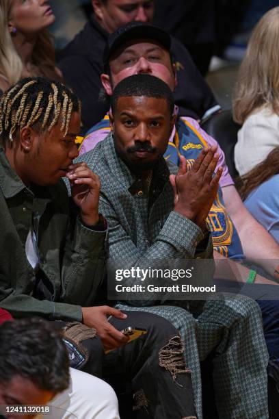 Actor, Michael B. Jordan attends Game Two of the 2022 NBA Finals between the Boston Celtics game against the Golden State Warriors on June 5, 2022 at...