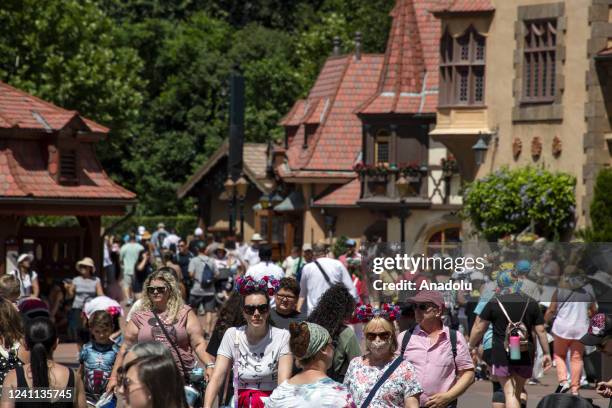 Thousands of tourist poured through the pavilions during the Flower and Garden Festival at Epcot at Walt Disney World in Orange County, Florida on...