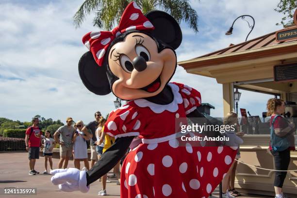 Minnie Mouse greets guest during the Flower and Garden Festival at Epcot at Walt Disney World in Orange County, Florida on May 30, 2022. Walt Disney...