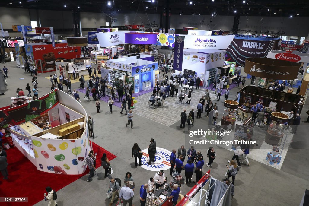 The floor of the Sweets & Snacks Expo at McCormick Place in... News