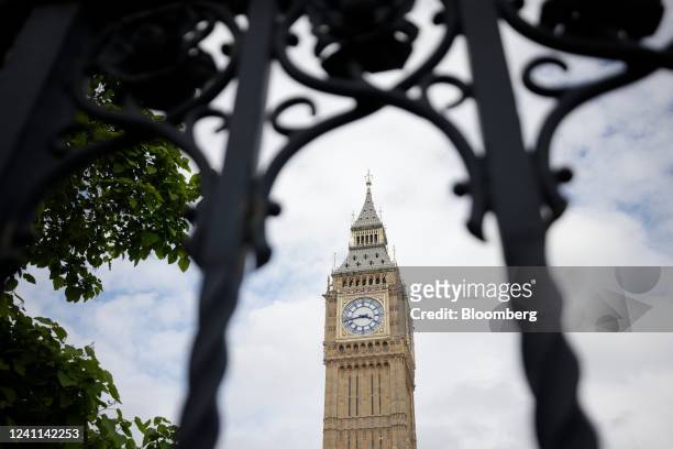 The Elizabeth Tower, also known as Big Ben, of the Houses of Parliament in the Westminster district in London, UK, on Monday, June 6, 2022. Boris...