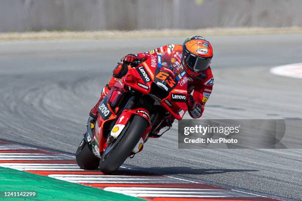 Francesco Bagnaia from Italy of Ducati Lenovo Team with Ducati during the Motogp free practice of Gran Premi Monster energy de Catalunya at Circuit...