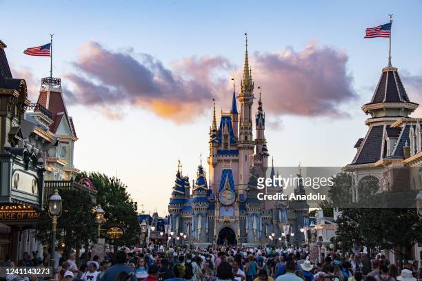 Crowds pack and fill Main Street USA at the Magic Kingdom Park at Walt Disney World in Orange County, Florida on June 1, 2022. Walt Disney World is...