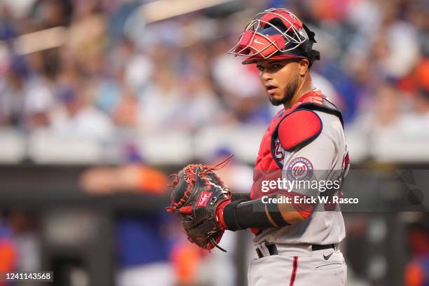 Washington Nationals Keibert Ruiz looks on vs New York Mets at Citi Field. Flushing, NY 5/30/2022 CREDIT: Erick W. Rasco