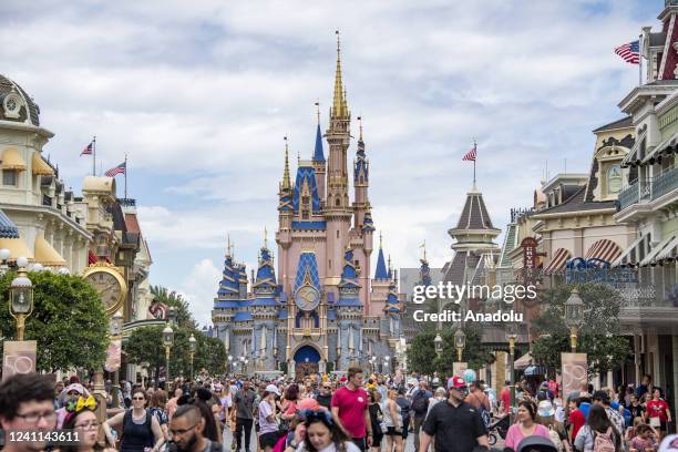 Crowds pack and fill Main Street USA at the Magic Kingdom Park at Walt Disney World in Orange County, Florida on June 1, 2022. Walt Disney World is...