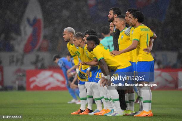 Teamphoto Brazil during the International Friendly match between Japan v Brazil at the New Japan National Stadium on June 6, 2022 in Tokyo Japan