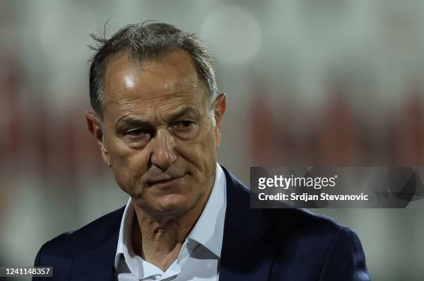 Head coach Giovanni de Biasi of Azerbaijan looks on during the UEFA Nations League League C Group 3 match between Belarus and Azerbaijan at Stadion...