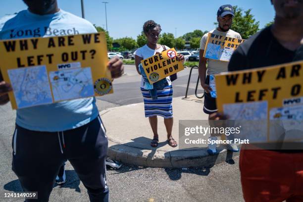 People protest against gun violence in Brooklyn on June 06, 2022 in New York City. As New York City becomes one of the nation's leading cities on new...