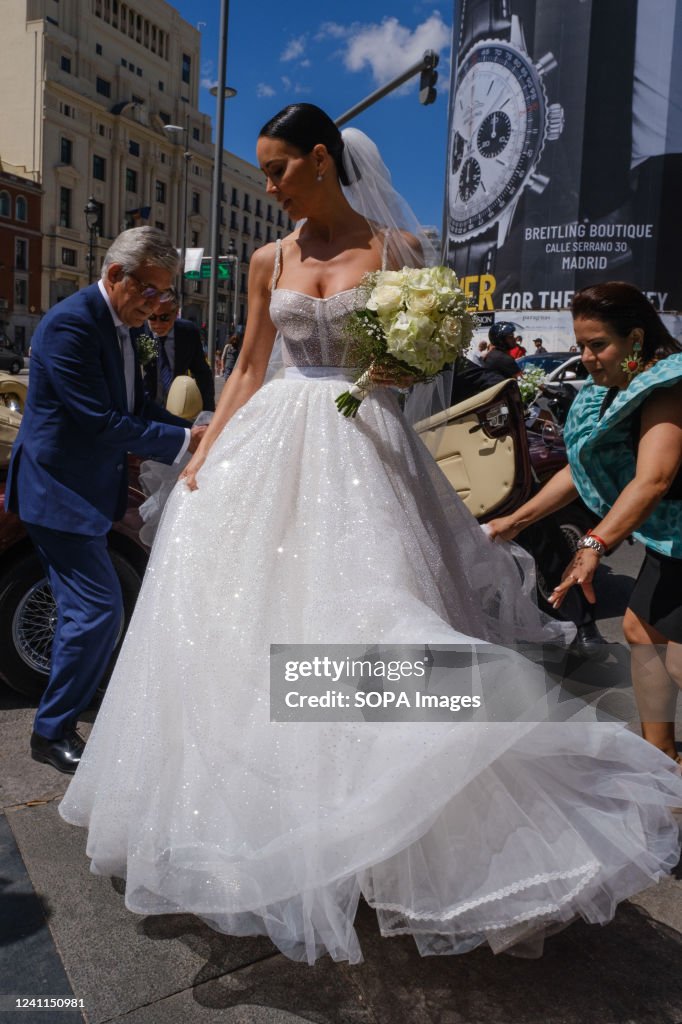 Vania Millan upon arrival at her wedding with Julian Bayon