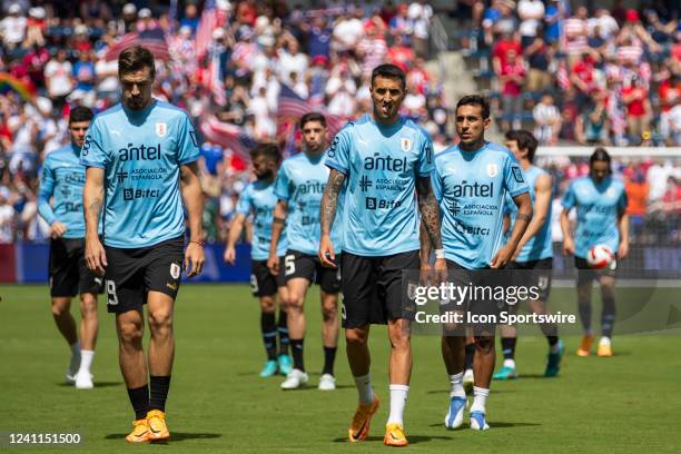 Members of the Uruguay National Team make their way back to the locker room prior to the match against the USMNT on Sunday June 5th, 2022 at...