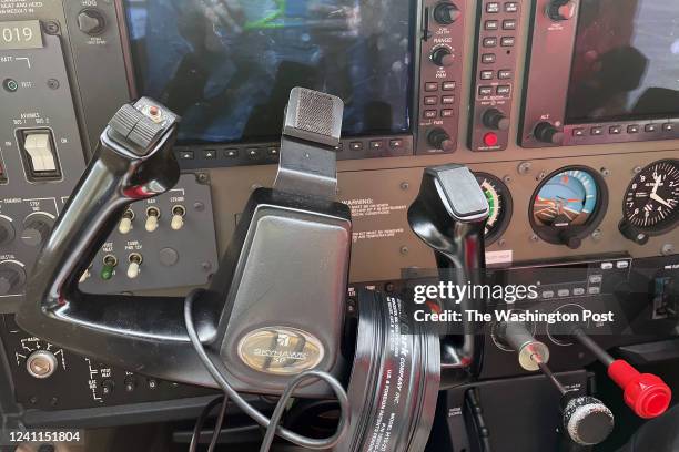 May 25 Frederick, Md. -- The cockpit instruments on the Cessna used in the Discovery Flight course. The instructor teaches students how to read...