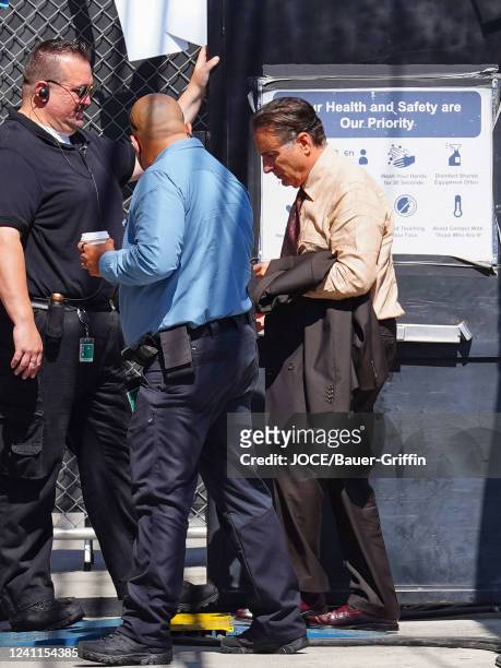 Andy Garcia is seen arriving at 'Jimmy Kimmel Live' Show on June 06, 2022 in Los Angeles, California.